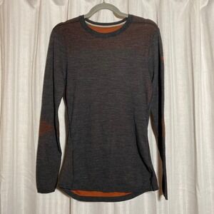 Smartwool Intraknit Merino 200 Base Layer Mens Medium Grey Orange SW019286 FA22